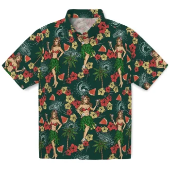 michigan state spartans hawaiian girls design green hawaiian shirts best selling