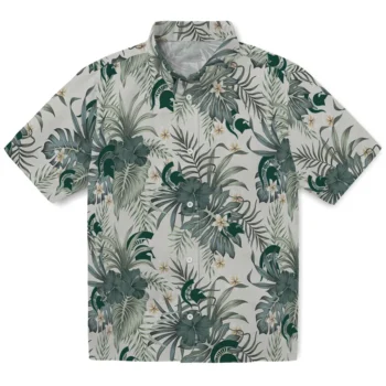 michigan state spartans hibiscus designs beige hawaiian shirts best selling