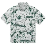 Michigan State Spartans Hawaiian Shirt – Hibiscus Overlay