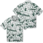Michigan State Spartans Hawaiian Shirt – Hibiscus Overlay