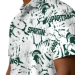 Michigan State Spartans Hawaiian Shirt – Hibiscus Overlay