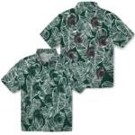Michigan State Spartans Hawaiian Shirt – Leaf Outline