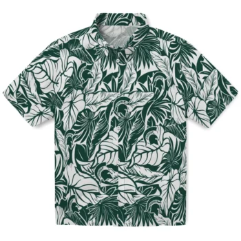 michigan state spartans monstera layer green hawaiian shirts best selling