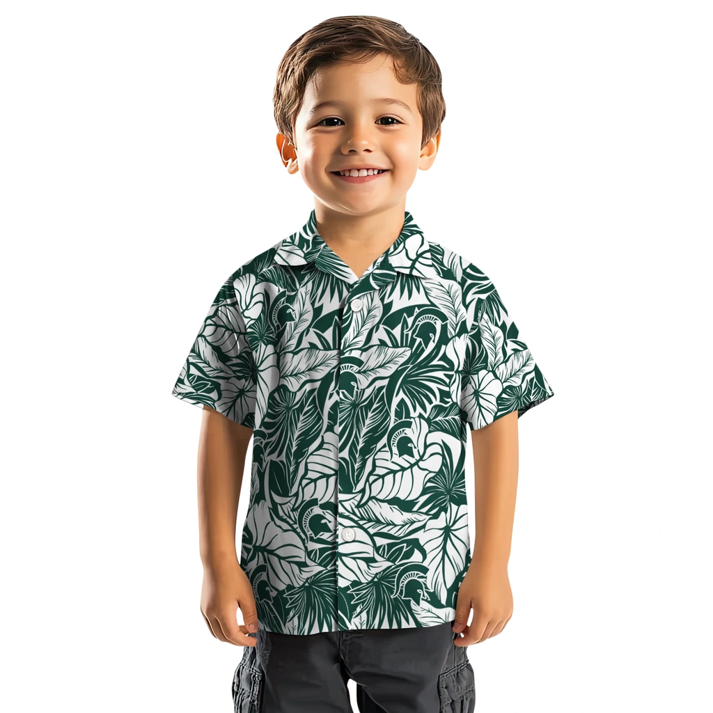 Michigan State Spartans Hawaiian Shirt - Monstera Layer michigan state spartans monstera layer green hawaiian shirts top rated