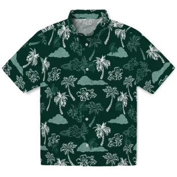 michigan state spartans palm and clouds green hawaiian shirts best selling