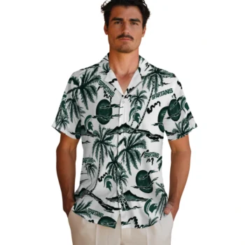 michigan state spartans palm sunset hawaiian shirts fashion forward