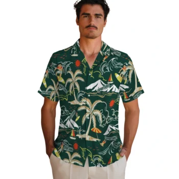 michigan state spartans palm tree island green hawaiian shirts fashion forward