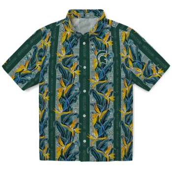 michigan state spartans paradise vines green hawaiian shirts best selling
