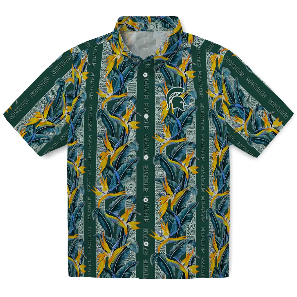 Michigan State Spartans Hawaiian Shirt - Paradise Vines michigan state spartans paradise vines green hawaiian shirts best selling