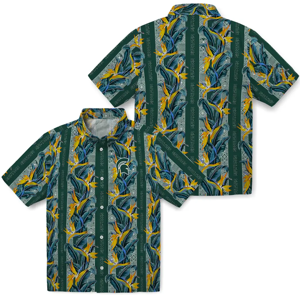 Michigan State Spartans Hawaiian Shirt - Paradise Vines michigan state spartans paradise vines green hawaiian shirts high quality