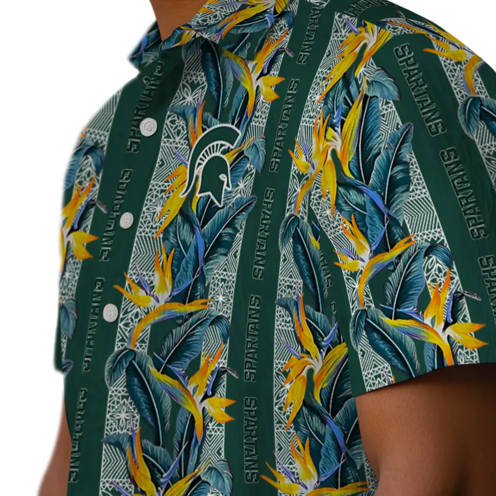 Michigan State Spartans Hawaiian Shirt - Paradise Vines michigan state spartans paradise vines green hawaiian shirts trendy