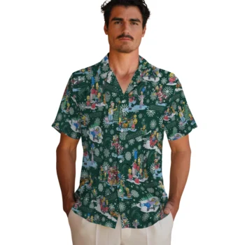 michigan state spartans simpsons christmas green hawaiian shirts fashion forward