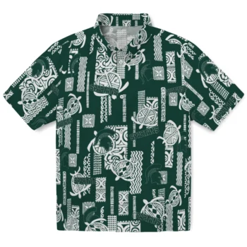 michigan state spartans turtle lines green hawaiian shirts best selling
