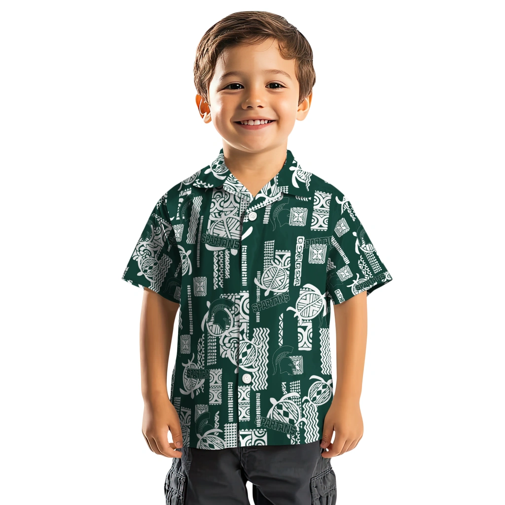 Michigan State Spartans Hawaiian Shirt - Turtle Lines michigan state spartans turtle lines green hawaiian shirts top rated