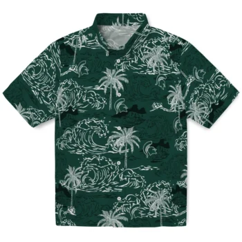 michigan state spartans wave palm green hawaiian shirts best selling