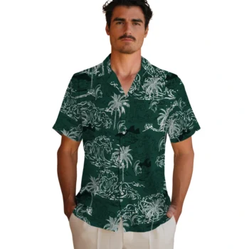 michigan state spartans wave palm green hawaiian shirts fashion forward