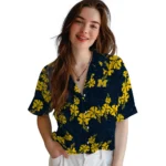 Michigan Wolverines Hawaiian Shirt – 50th State Flower