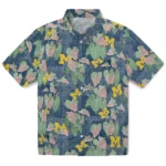 Michigan Wolverines Hawaiian Shirt – Anthurium Overlay