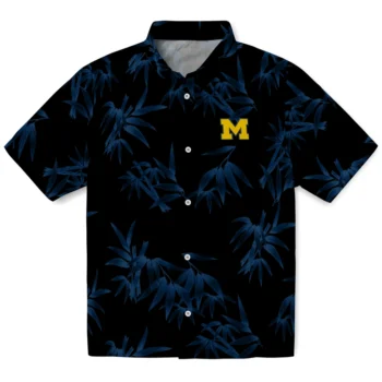 michigan wolverines bamboo branches blue black hawaiian shirts best selling