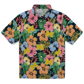 michigan wolverines brilliant hibiscus garden hawaiian shirts best selling