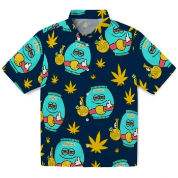 michigan wolverines bong smile blue hawaiian shirts best selling