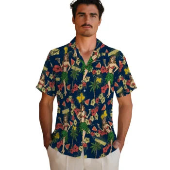michigan wolverines hawaiian girls design blue hawaiian shirts fashion forward