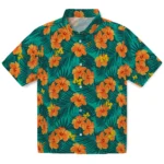 Michigan Wolverines Hawaiian Shirt – Hibiscus and Palm Leaves