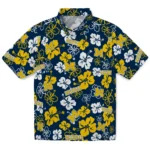 Michigan Wolverines Hawaiian Shirt – Hibiscus Flower Design