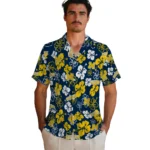 Michigan Wolverines Hawaiian Shirt – Hibiscus Flower Design