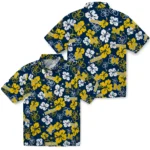 Michigan Wolverines Hawaiian Shirt – Hibiscus Flower Design
