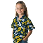 Michigan Wolverines Hawaiian Shirt – Hibiscus Flower Design