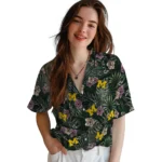Michigan Wolverines Hawaiian Shirt – Hibiscus Leaves Pattern