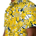 Michigan Wolverines Hawaiian Shirt – Hibiscus Overlay