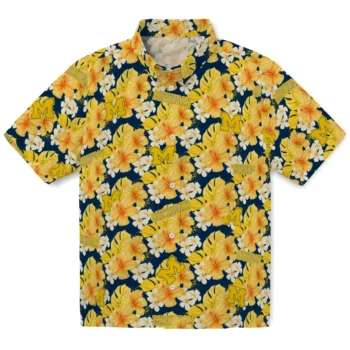 michigan wolverines hibiscus tropics blue yellow hawaiian shirts best selling
