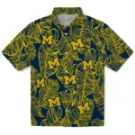 Michigan Wolverines Hawaiian Shirt – Leaf Outline