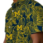 Michigan Wolverines Hawaiian Shirt – Leaf Outline