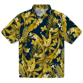 michigan wolverines palm leaves blue hawaiian shirts best selling