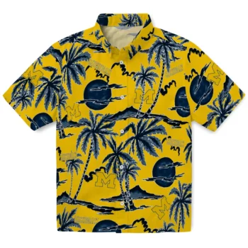 michigan wolverines palm sunset hawaiian shirts best selling