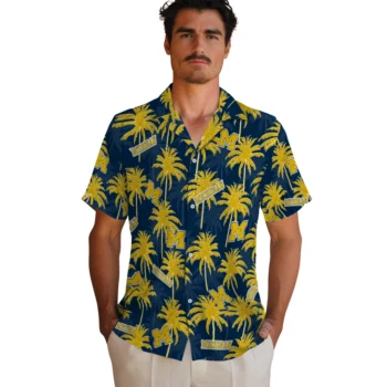 michigan wolverines palm grove blue hawaiian shirts fashion forward