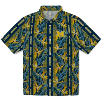 michigan wolverines paradise vines blue hawaiian shirts best selling