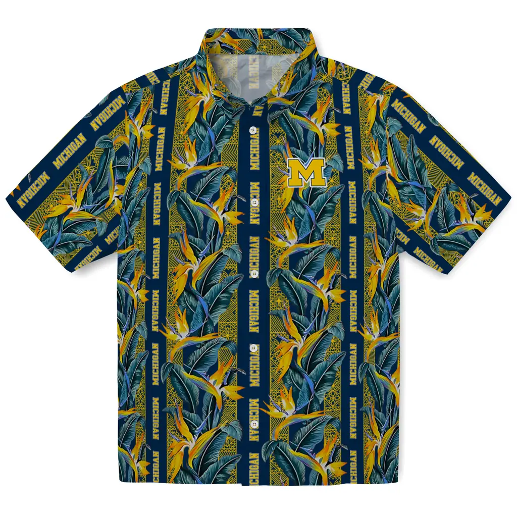 Michigan Wolverines Hawaiian Shirt - Paradise Vines michigan wolverines paradise vines blue hawaiian shirts best selling