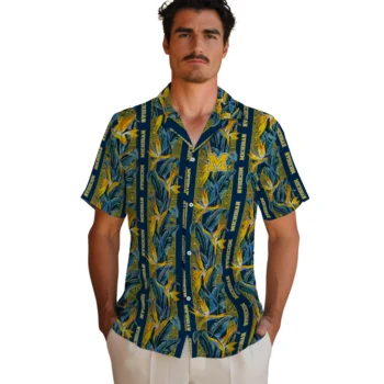 michigan wolverines paradise vines blue hawaiian shirts fashion forward