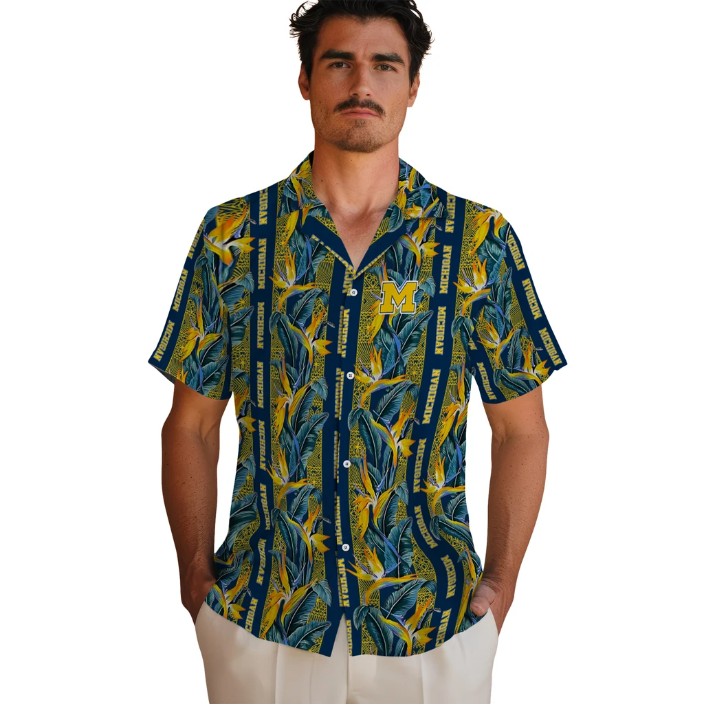 Michigan Wolverines Hawaiian Shirt - Paradise Vines michigan wolverines paradise vines blue hawaiian shirts fashion forward