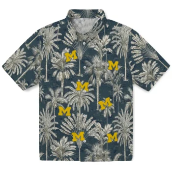 michigan wolverines palm shadows blue hawaiian shirts best selling