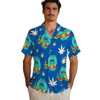 middle tennessee blue raiders bong smile blue hawaiian shirts fashion forward