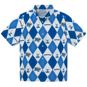 middle tennessee blue raiders balloon plaid blue hawaiian shirts best selling