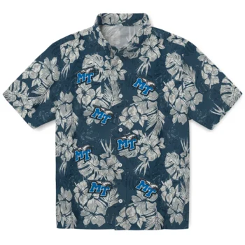 middle tennessee blue raiders hibiscus flowers navy blue hawaiian shirts best selling