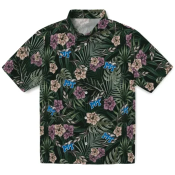middle tennessee blue raiders hibiscus leaves pattern green hawaiian shirts best selling