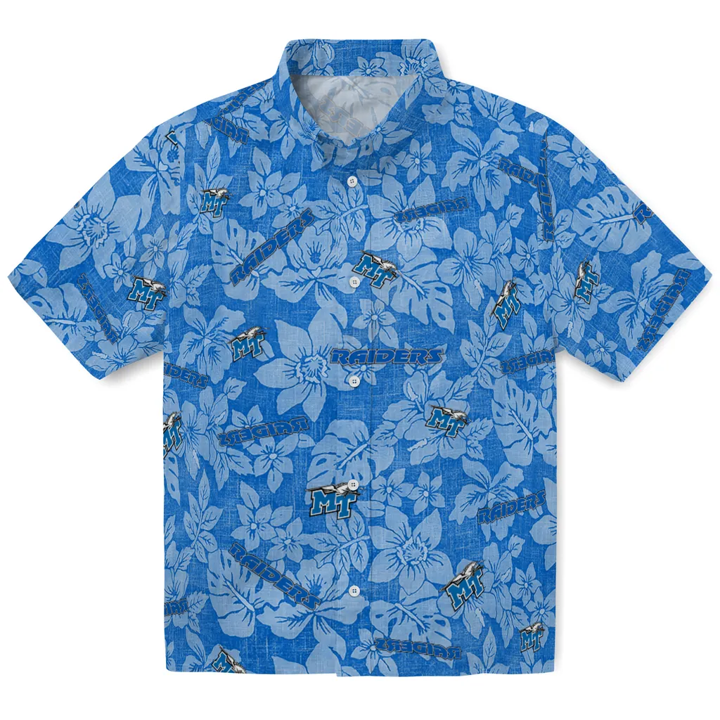 Middle Tennessee Blue Raiders Hawaiian Shirt - Hibiscus Oasis middle tennessee blue raiders hibiscus oasis blue hawaiian shirts best selling