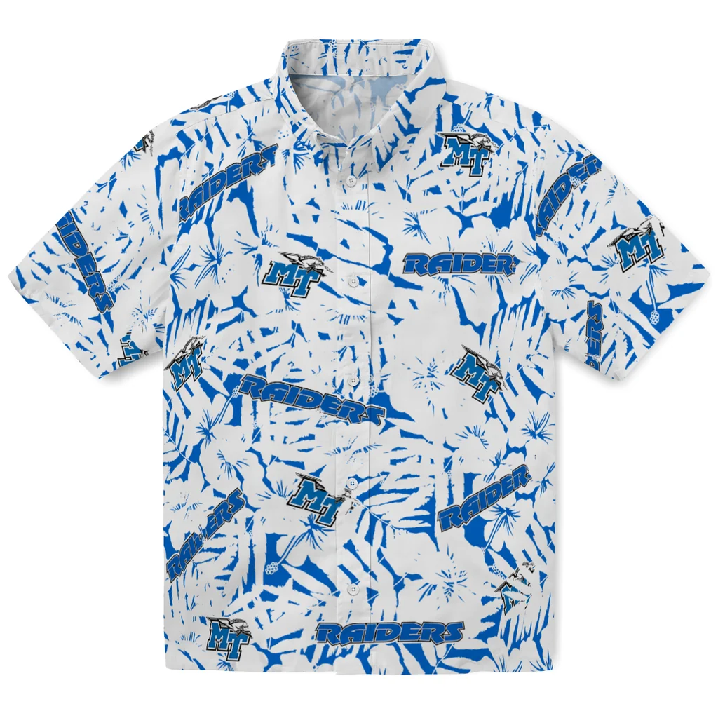 Middle Tennessee Blue Raiders Hawaiian Shirt - Hibiscus Overlay middle tennessee blue raiders hibiscus overlay hawaiian shirts best selling